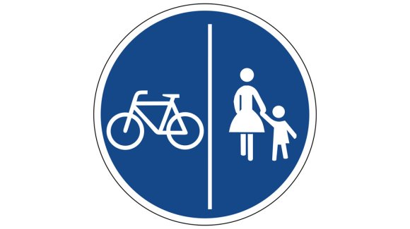 Verkehrszeichen getrennter Geh- und Radweg