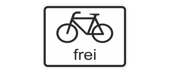 Zusatzzeichen Fahrradfahrer frei