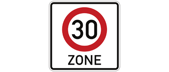 Verkehrszeichen Tempo-30-Zone