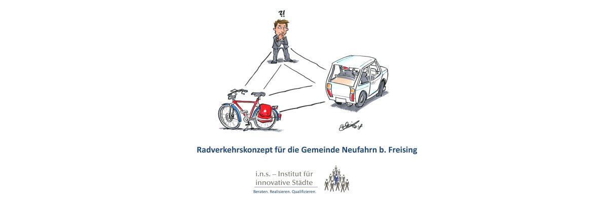 Grafik mit Person Auto und Fahrrad