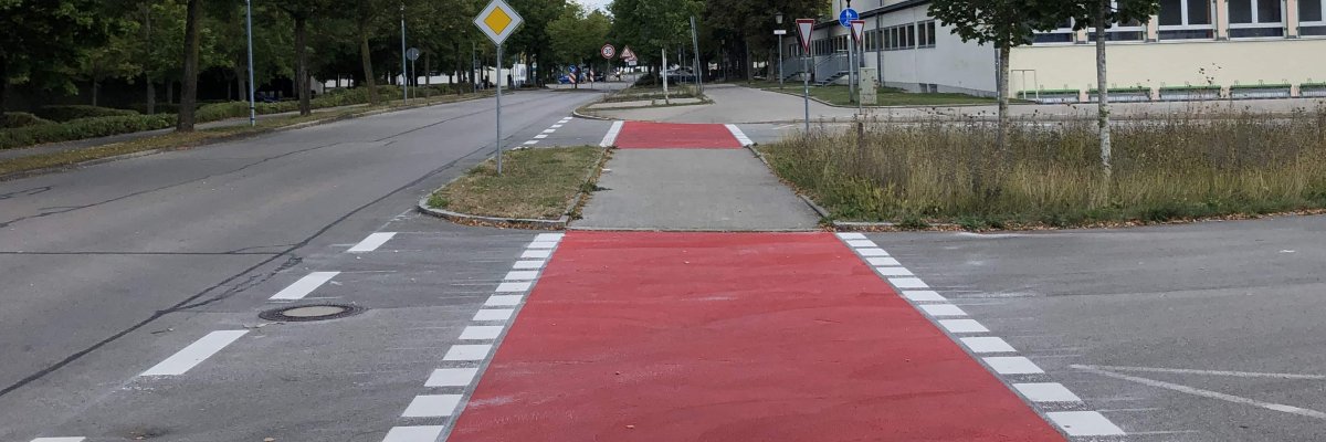 Rotmarkierung der Furt